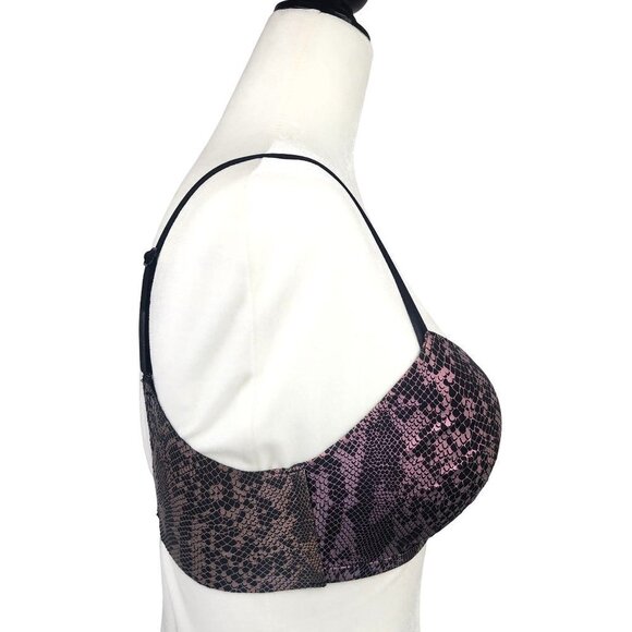 NEW Victoria's Secret Padded No-Wire Push Up Bra Pink Snake Print 32DD - Picture 4 of 12